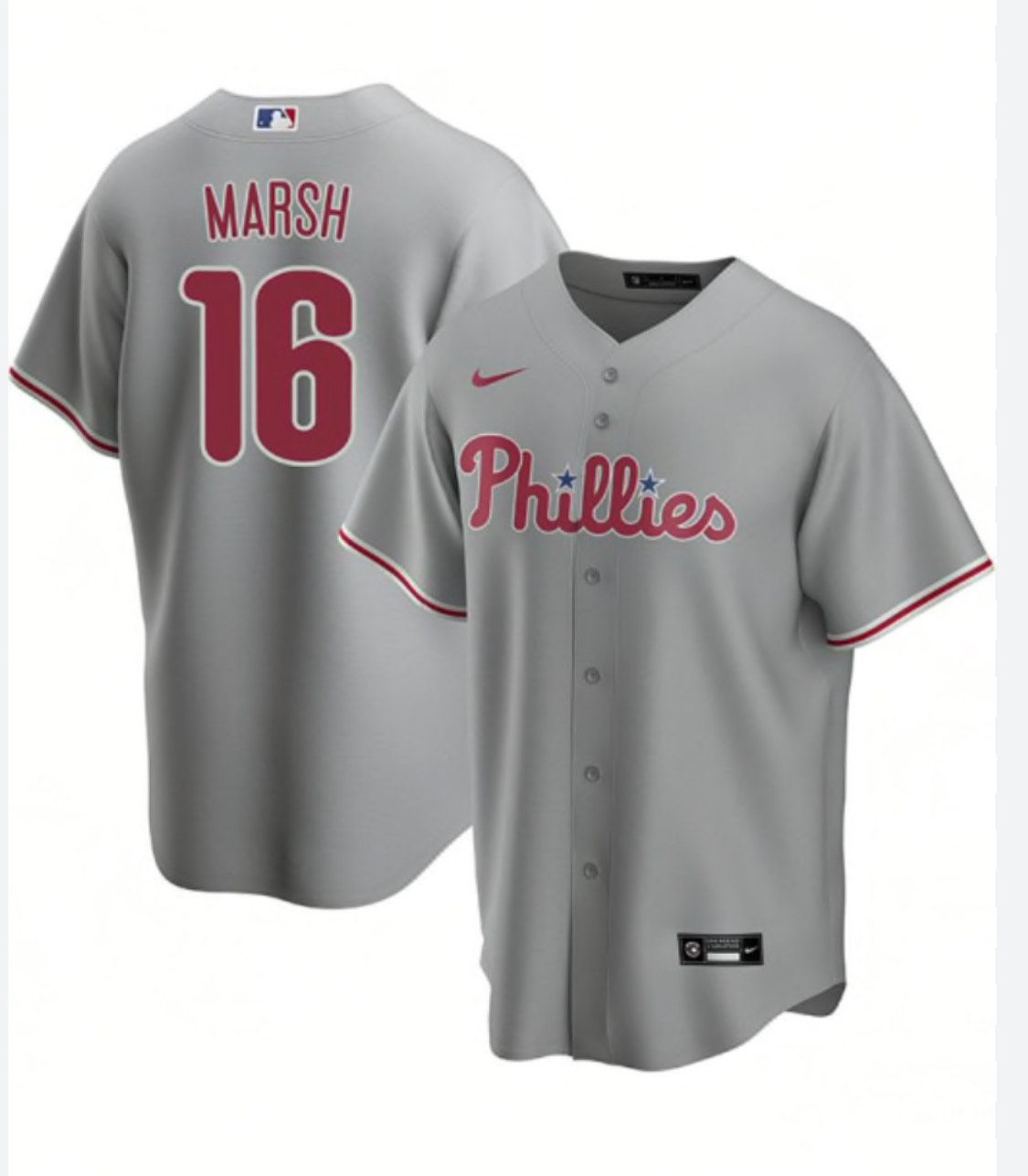 2024 MLB Men Philadelphia Phillies #16 Marsh J.T.Realmuto Nike grey Home Limited Player Jersey